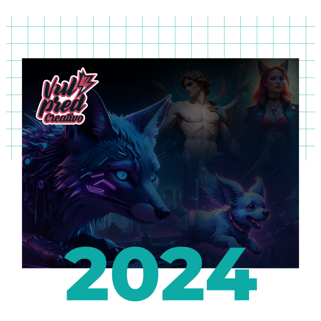Representación artística del zorro tecnológico como evolución de Vulpred Creativo en 2024.